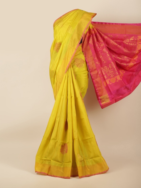 

Pothys Green & Pink Woven Design Art Silk Saree