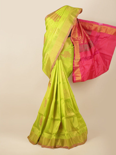 

Pothys Green & Magenta Ethnic Motifs Zari Art Silk Saree