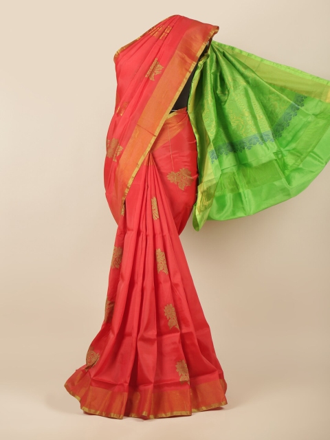 

Pothys Red & Green Floral Zari Art Silk Saree