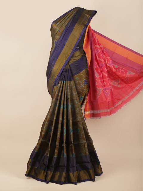 

Pothys Green & Pink Woven Design Art Silk Saree