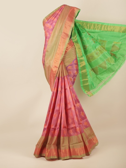 

Pothys Pink & Green Woven Design Art Silk Saree