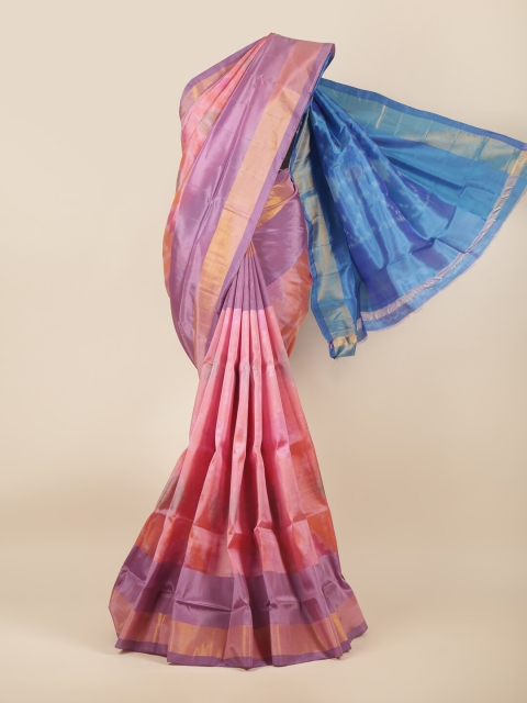 

Pothys Pink & Blue Zari Art Silk Saree