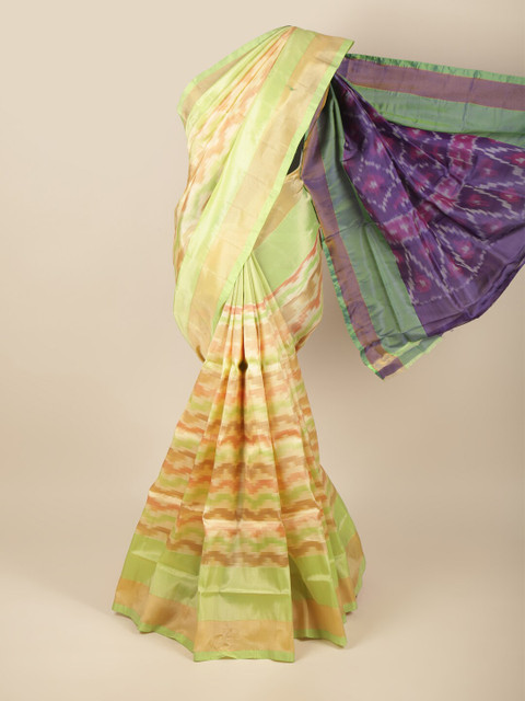 

Pothys Cream-Coloured & Green Art Silk Saree