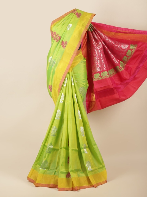 

Pothys Green & Pink Floral Art Silk Saree
