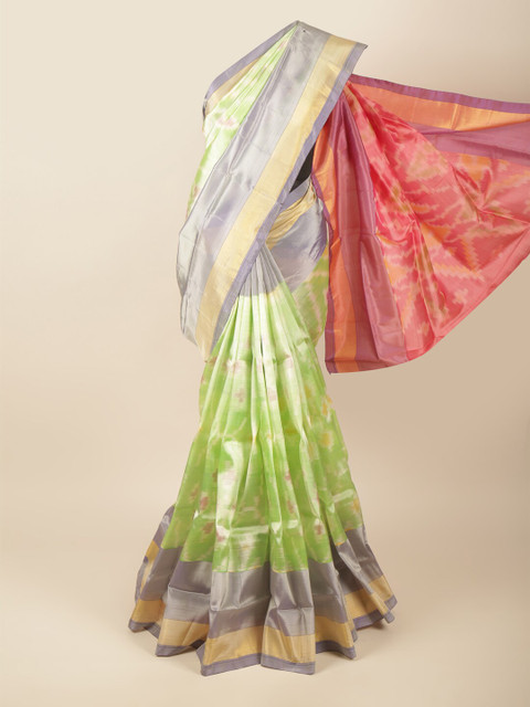 

Pothys Green & Grey Printed Zari Art Silk Saree