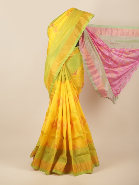 

Pothys Yellow & Pink Zari Art Silk Saree