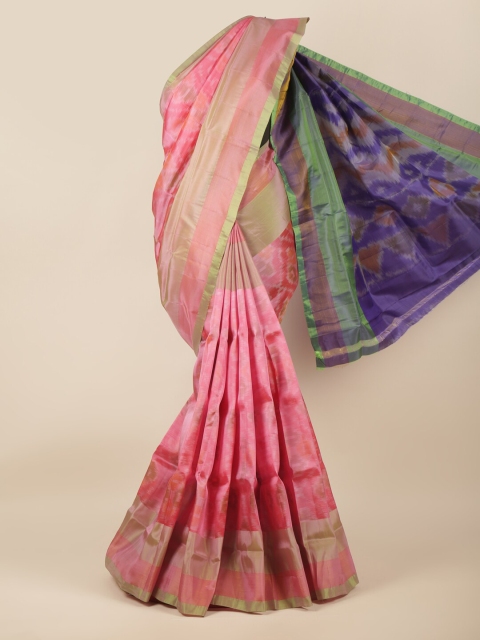 

Pothys Pink & Green Art Silk Saree