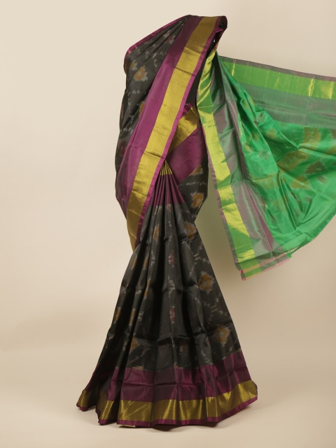 

Pothys Black & Purple Printed Zari Art Silk Saree