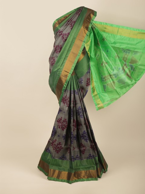 

Pothys Grey & Green Woven Design Art Silk Saree