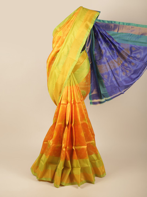 

Pothys Yellow & Blue Woven Design Art Silk Saree