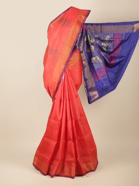

Pothys Pink & Green Woven Design Zari Art Silk Saree