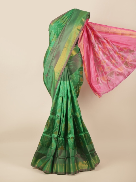 

Pothys Green & Pink Woven Design Art Silk Saree