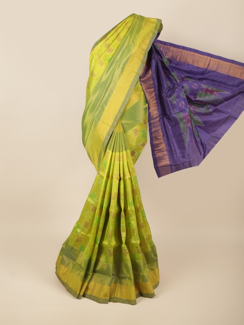 

Pothys Green & Purple Ethnic Motifs Printed Zari Art Silk Saree