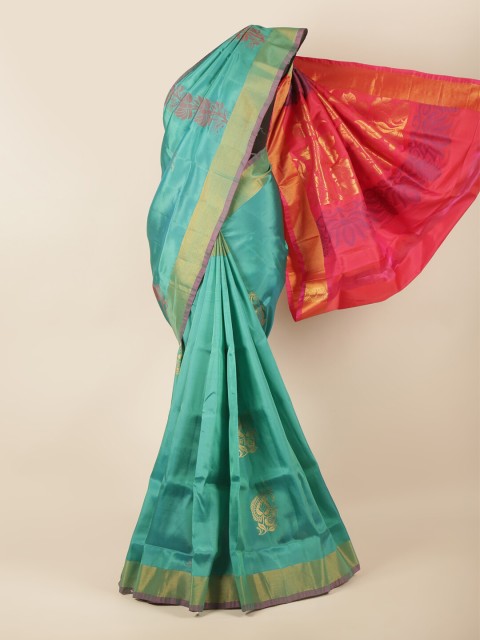 

Pothys Blue & Pink Floral Art Silk Saree
