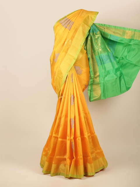 

Pothys Yellow & Gold-Toned Woven Design Zari Art Silk Saree