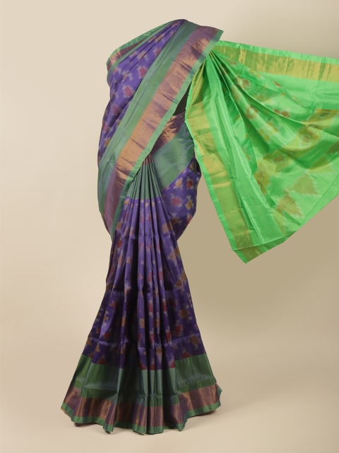 

Pothys Violet & Green Zari Art Silk Saree