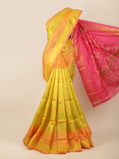 

Pothys Green & Pink Woven Design Art Silk Saree