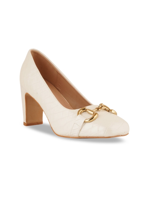 

pelle albero Women Off White Leather Block Pumps