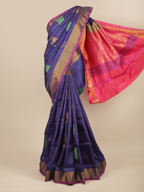 

Pothys Violet & Pink Ethnic Motifs Zari Art Silk Saree