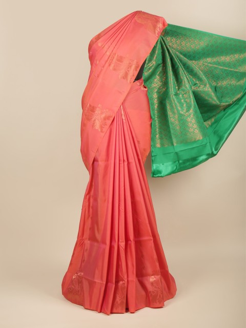 

Pothys Pink & Green Woven Design Art Silk Saree