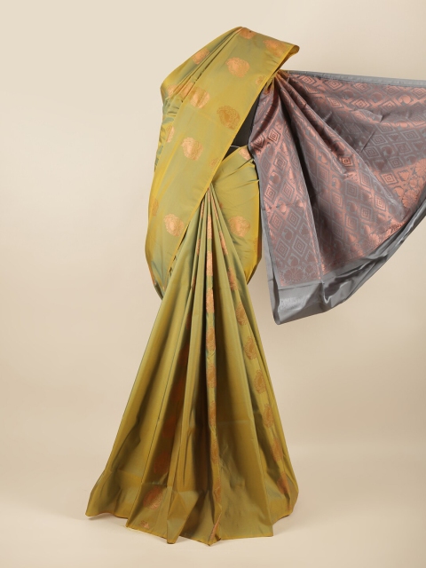 

Pothys Green & Grey Ethnic Motifs Art Silk Saree