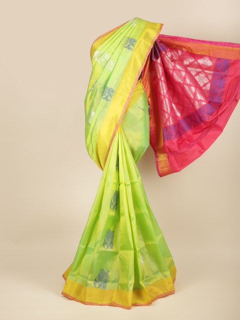 

Pothys Green & Magenta Ethnic Motifs Zari Art Silk Saree