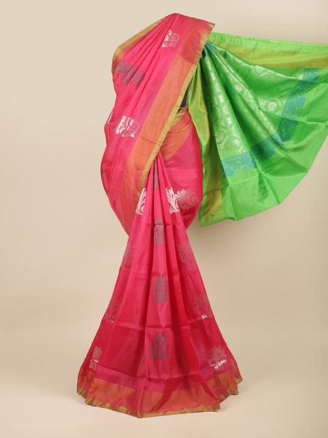 

Pothys Pink & Green Woven Design Zari Art Silk Saree