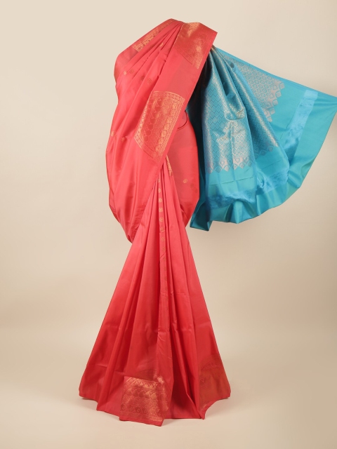 

Pothys Pink & Gold-Toned Woven Design Art Silk Saree