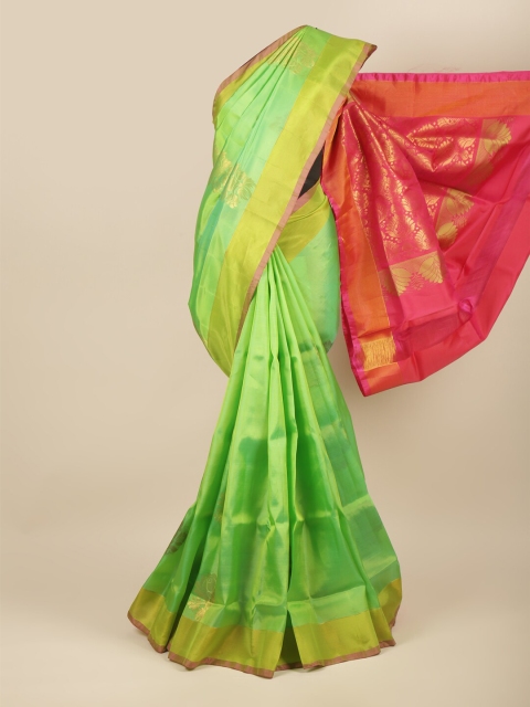 

Pothys Green & Fuchsia Woven Design Zari Art Silk Saree