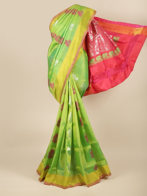 

Pothys Green & Magenta Woven Design Zari Art Silk Saree