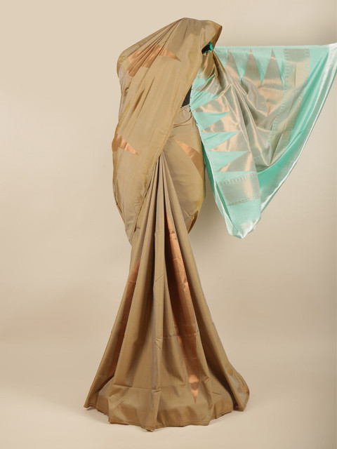 

Pothys Tan & Blue Art Silk Saree