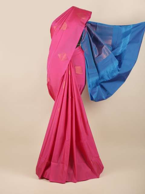 

Pothys Pink & Blue Zari Art Silk Saree