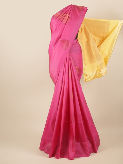 

Pothys Pink & Gold-Toned Ethnic Motifs Zari Art Silk Saree