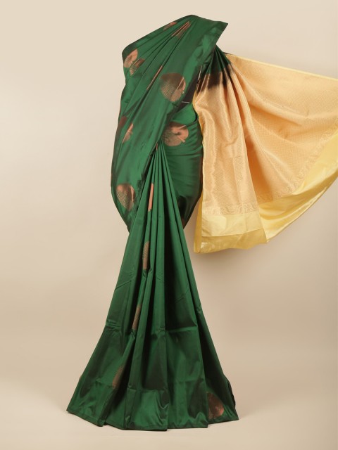 

Pothys Green & Cream-Coloured Floral Art Silk Saree