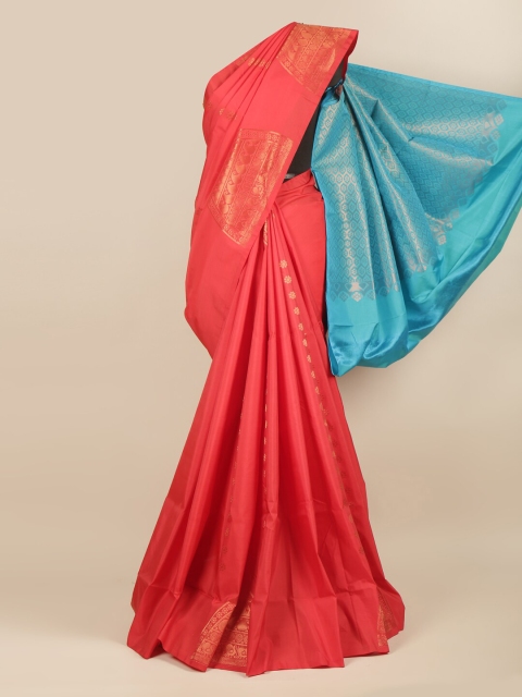 

Pothys Red & Blue Ethnic Motifs Zari Art Silk Saree