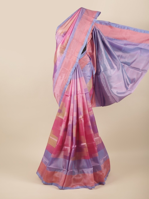 

Pothys Pink & Lavender Striped Art Silk Saree