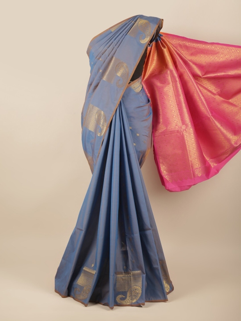 

Pothys Blue & Pink Woven Design Art Silk Saree