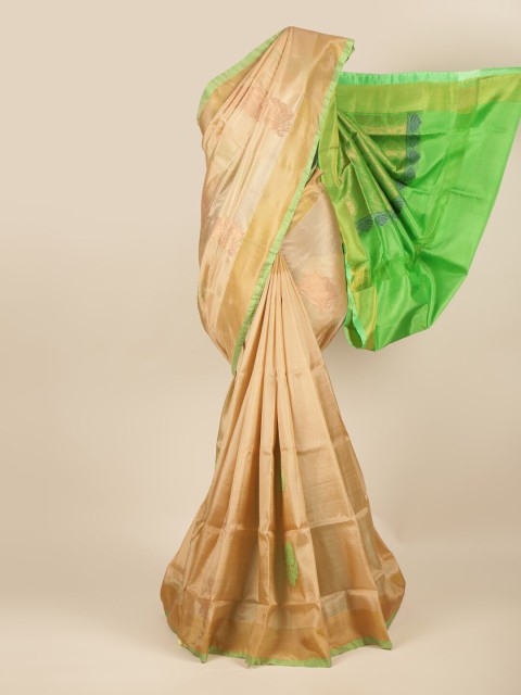 

Pothys Tan & Green Woven Design Zari Art Silk Saree