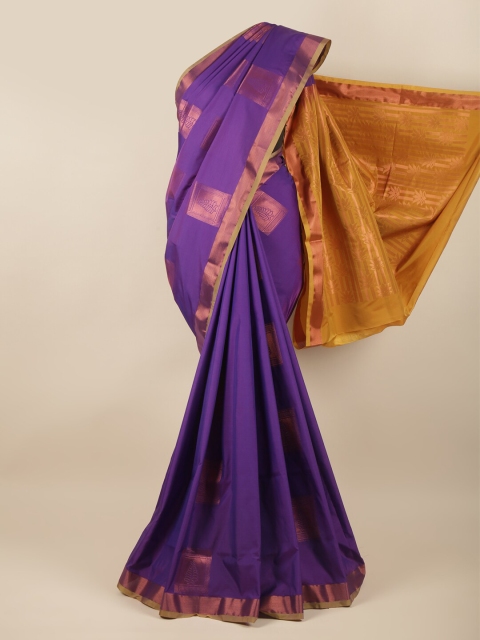 

Pothys Violet & Copper-Toned Zari Art Silk Saree