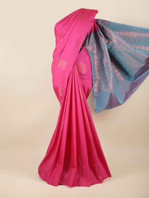 

Pothys Pink & Blue Ethnic Motifs Art Silk Saree