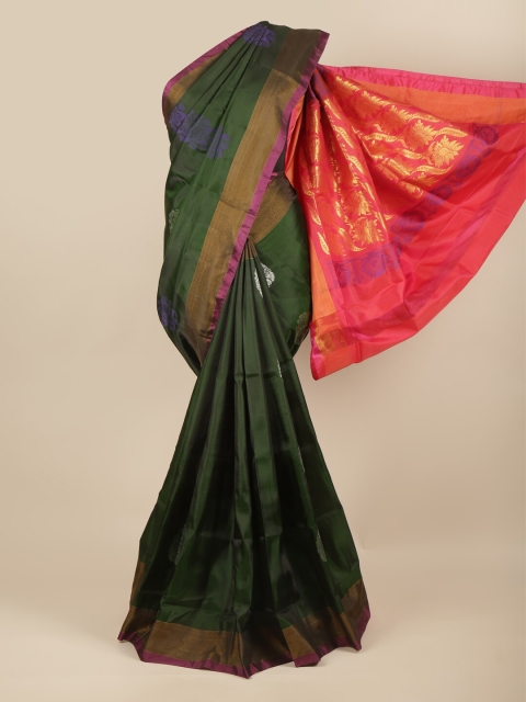 

Pothys Green & Pink Woven Design Art Silk Saree