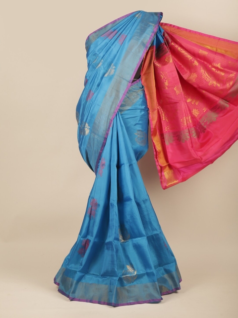 

Pothys Blue & Pink Ethnic Motifs Zari Art Silk Saree