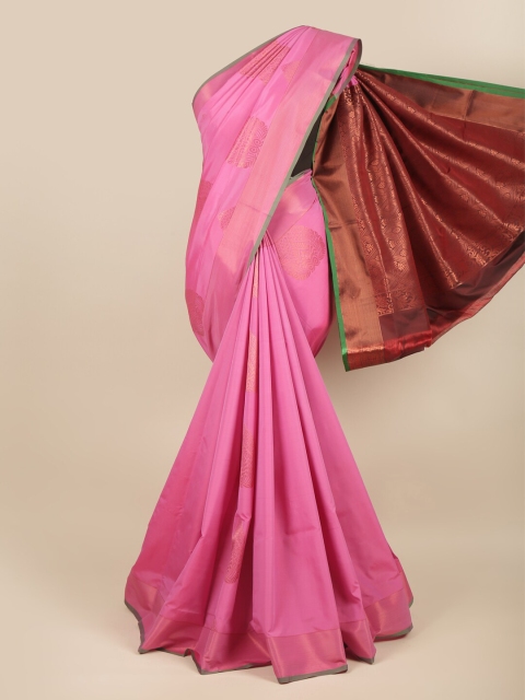 

Pothys Pink & Maroon Ethnic Motifs Zari Art Silk Saree