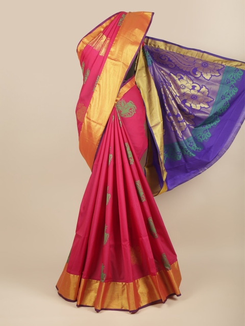 

Pothys Pink & Purple Woven Design Zari Art Silk Saree