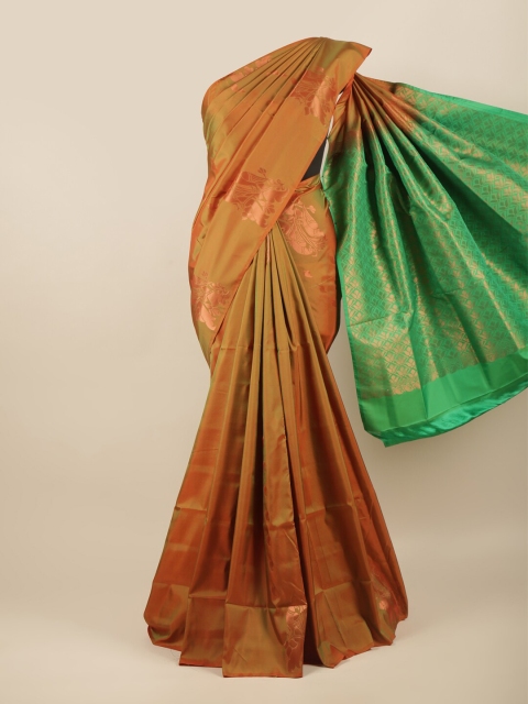 

Pothys Bronze-Toned & Gold-Toned Woven Design Zari Art Silk Saree