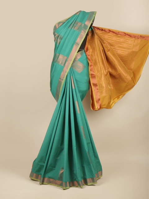 

Pothys Green & Brown Ethnic Motifs Zari Art Silk Saree