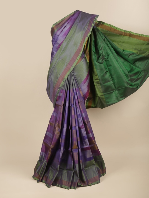 

Pothys Purple & Green Striped Art Silk Saree