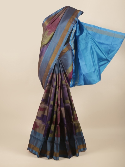 

Pothys Blue & Purple Ethnic Motifs Art Silk Saree