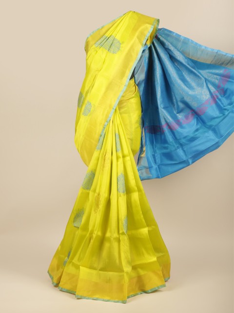 

Pothys Green & Blue Ethnic Motifs Zari Art Silk Saree