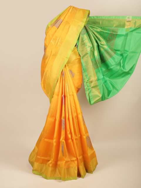 

Pothys Orange & Gold-Toned Woven Design Zari Art Silk Saree